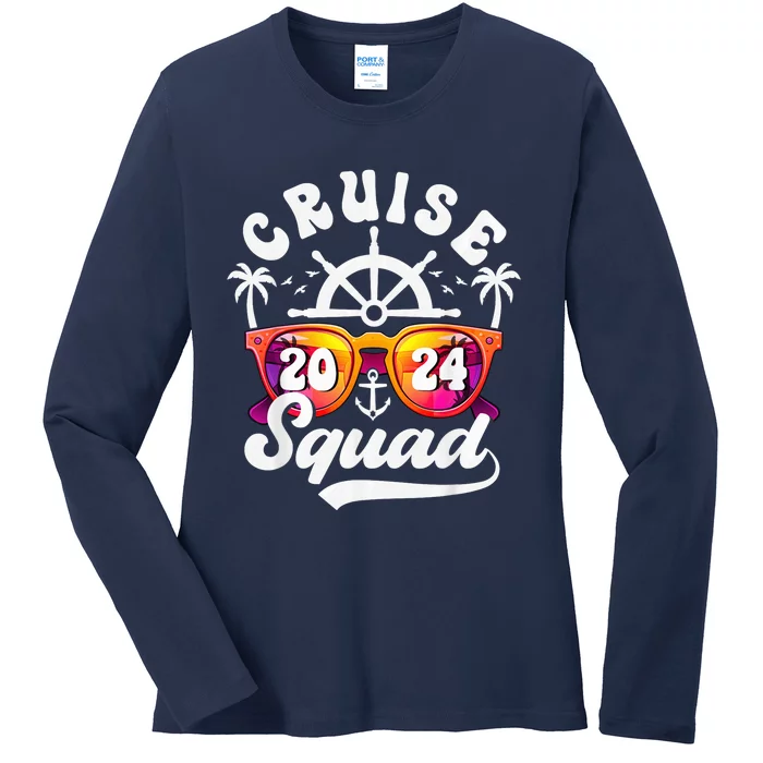 Cruise Squad 2024 Family Vacation Matching Family Group Ladies Long Sleeve Shirt