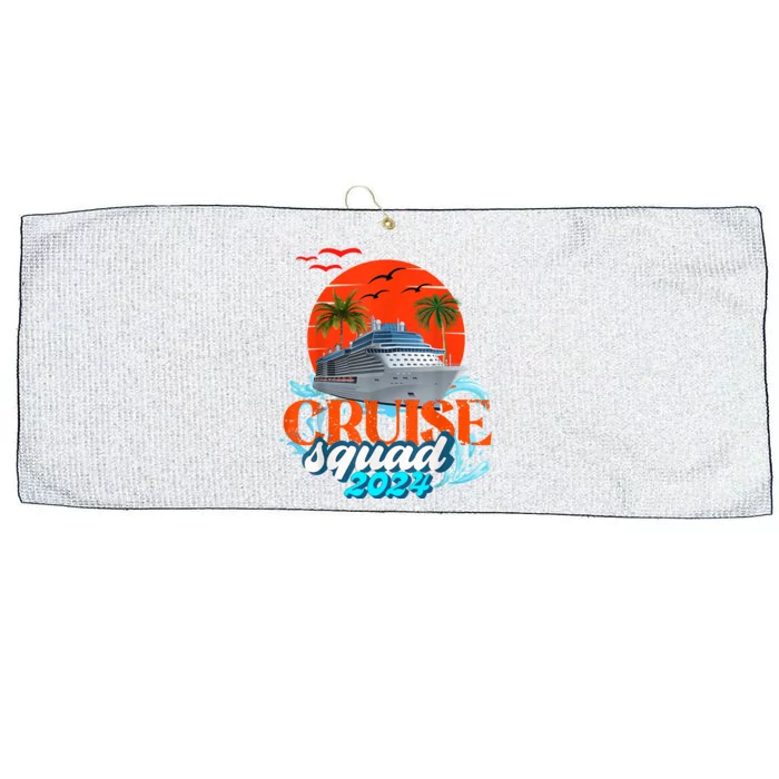 Cruise Squad 2024 Matching Family Group With Anchor Large Microfiber Waffle Golf Towel