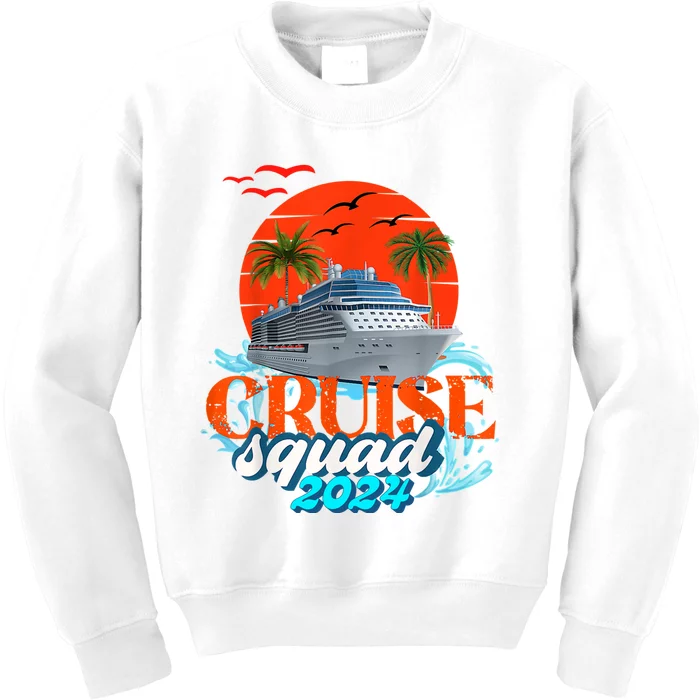 Cruise Squad 2024 Matching Family Group With Anchor Kids Sweatshirt