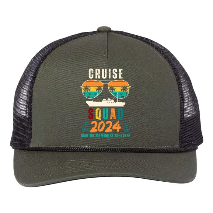 Cruise Squad 2024 Making Memories Together Family Vacation Retro Rope Trucker Hat Cap