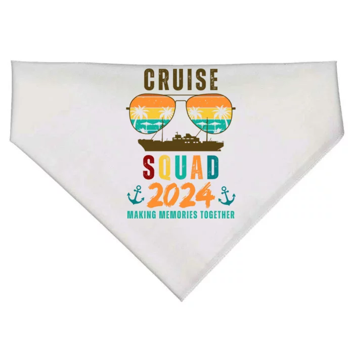 Cruise Squad 2024 Making Memories Together Family Vacation USA-Made Doggie Bandana