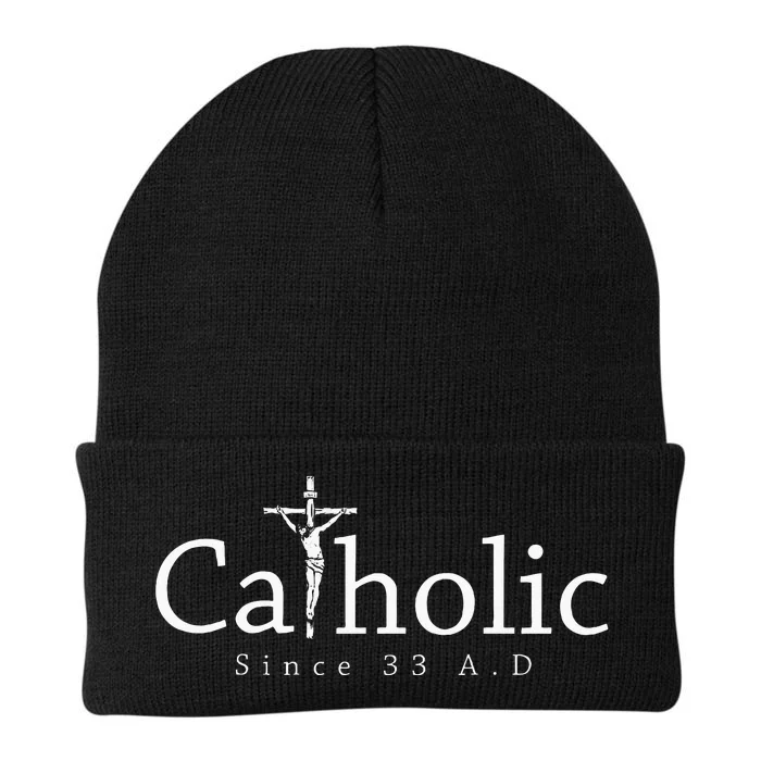 Catholic Since 33 Ad Crucifix Jesus Eucharist Christianity Knit Cap Winter Beanie