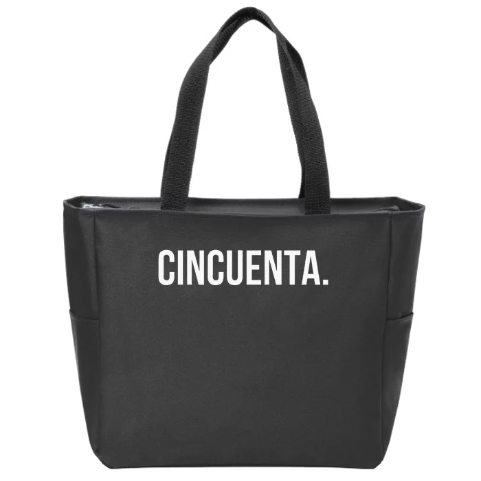 Cincuenta. Spanish 50th Birthday Fun Fiestaparty Zip Tote Bag