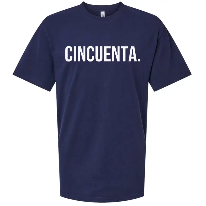 Cincuenta. Spanish 50th Birthday Fun Fiestaparty Sueded Cloud Jersey T-Shirt