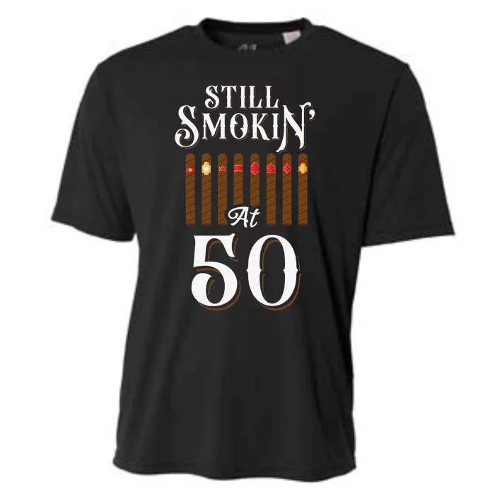 Cigar Smoking 50Th Birthday Vintage Still Smokin' At 50 Cooling Performance Crew T-Shirt