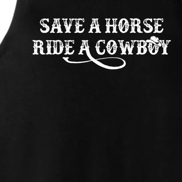 Cowgirl Save A Horse Ride A Cowboy Rodeo Western Country Ladies Tri-Blend Wicking Tank