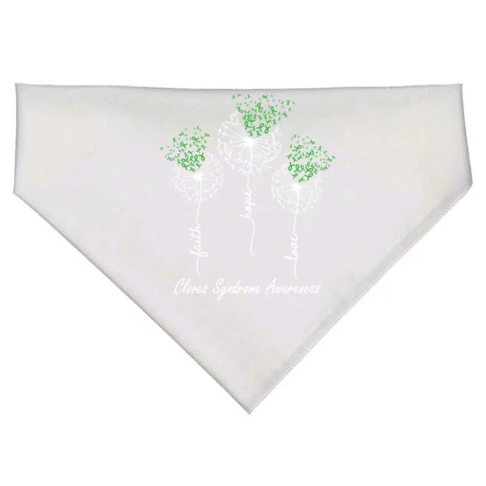 Cloves Syndrome Awareness Gift Faith Hope Love Dandelion Gift USA-Made Doggie Bandana