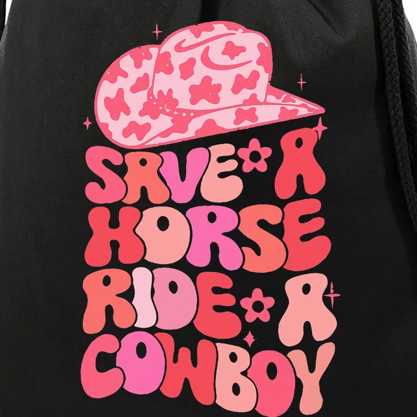 Cowgirl Save A Horse Ride A Cowboy Rodeo Western Country Drawstring Bag