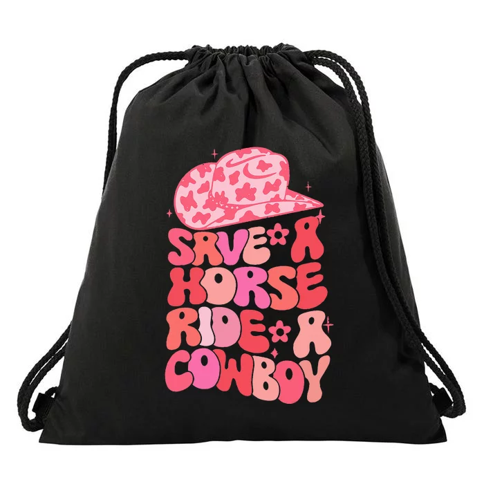 Cowgirl Save A Horse Ride A Cowboy Rodeo Western Country Drawstring Bag