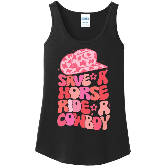 Cowgirl Save A Horse Ride A Cowboy Rodeo Western Country Ladies Essential Tank