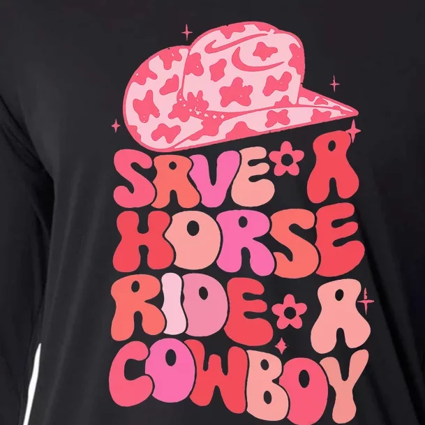 Cowgirl Save A Horse Ride A Cowboy Rodeo Western Country Cooling Performance Long Sleeve Crew