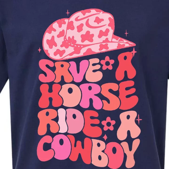 Cowgirl Save A Horse Ride A Cowboy Rodeo Western Country Sueded Cloud Jersey T-Shirt