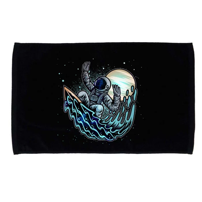 Cool Space Astronaut Surfing the Galaxy Microfiber Hand Towel