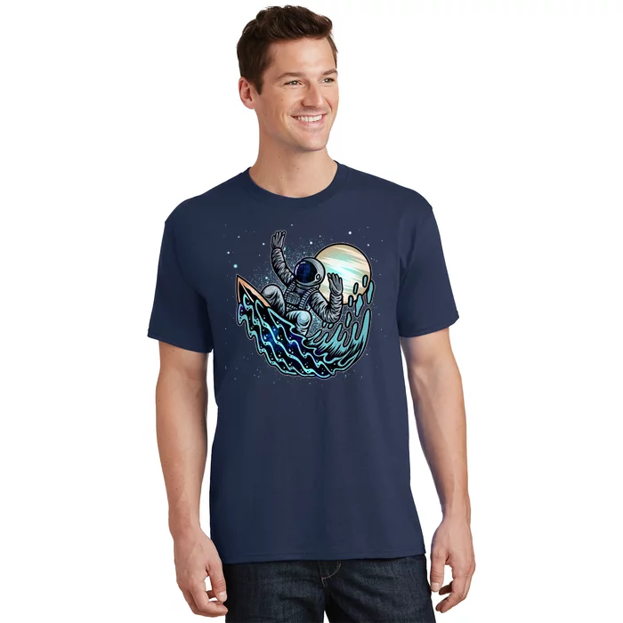 Cool Space Astronaut Surfing the Galaxy T-Shirt