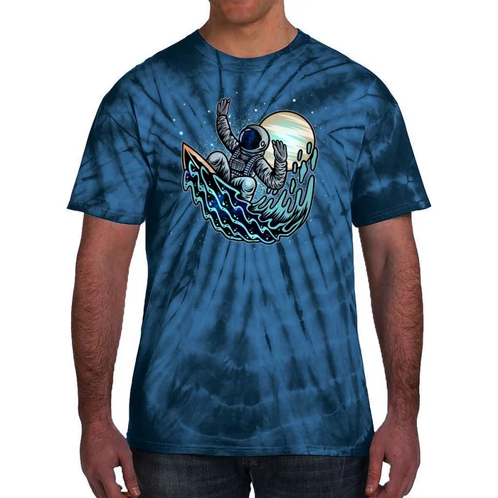 Cool Space Astronaut Surfing the Galaxy Tie-Dye T-Shirt