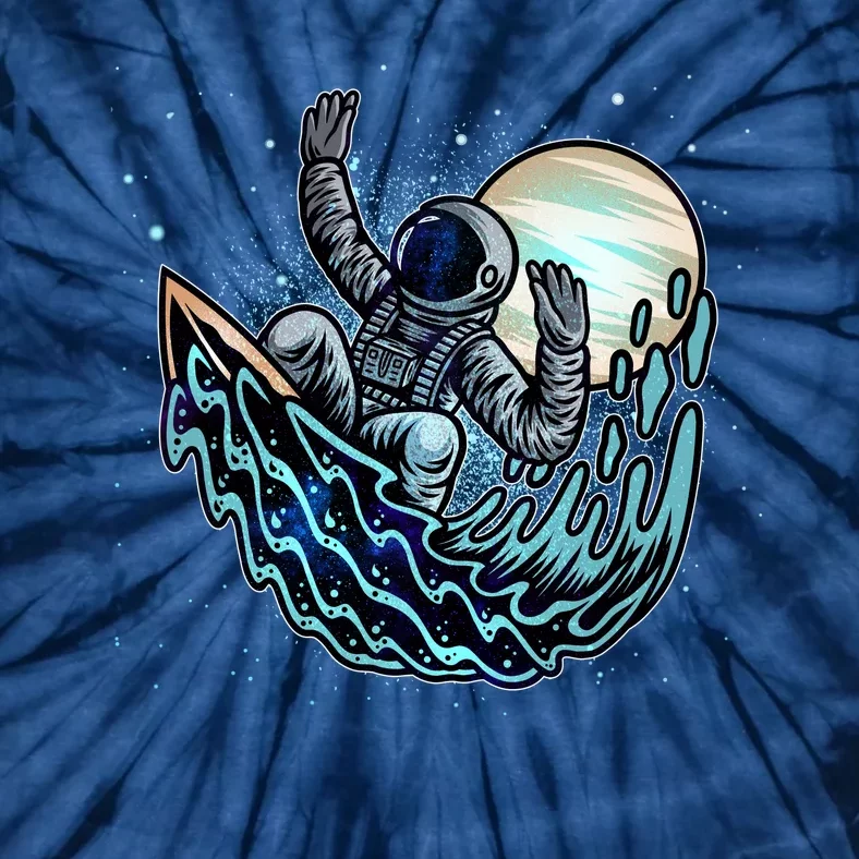 Cool Space Astronaut Surfing the Galaxy Tie-Dye T-Shirt