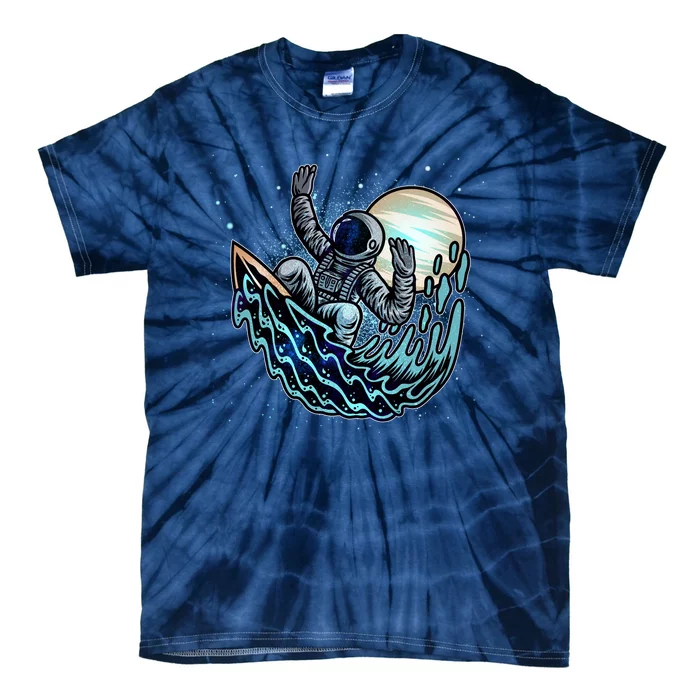 Cool Space Astronaut Surfing the Galaxy Tie-Dye T-Shirt