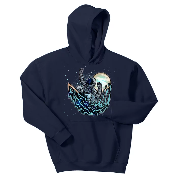 Cool Space Astronaut Surfing the Galaxy Kids Hoodie