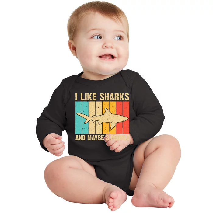 Cool Shark Art For Shark Related Shark Lover Baby Long Sleeve Bodysuit