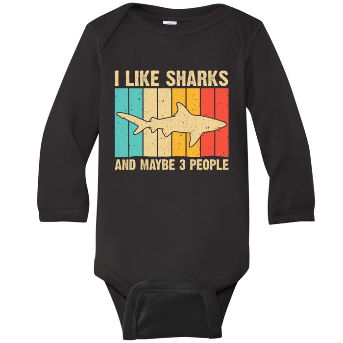 Cool Shark Art For Shark Related Shark Lover Baby Long Sleeve Bodysuit