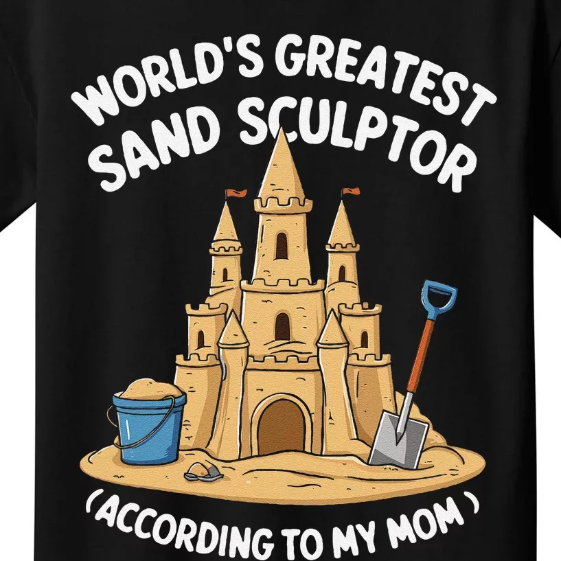 Creative Sandcastle Art Sculpture Beach Fun Sculpting Kids T-Shirt