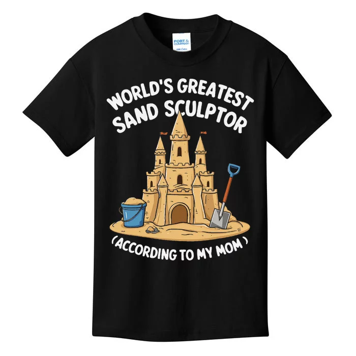 Creative Sandcastle Art Sculpture Beach Fun Sculpting Kids T-Shirt