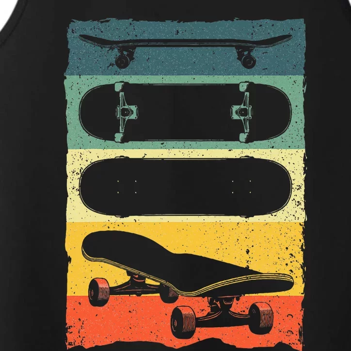 Cool Skateboard Art For Skateboarding Skateboarder Performance Tank