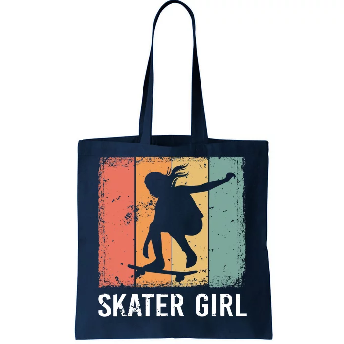 Cool Skater Art Wo Girls Skateboarding Skateboard Skating Tote Bag