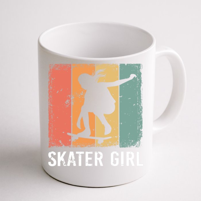 Cool Skater Art Wo Girls Skateboarding Skateboard Skating Front & Back Coffee Mug