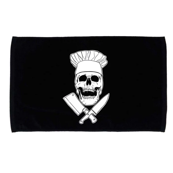 Chef Skull And Crossbones Knives Funny Culinary Chef Gift Microfiber Hand Towel