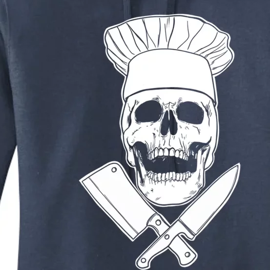 Chef Skull And Crossbones Knives Funny Culinary Chef Gift Women's Pullover Hoodie