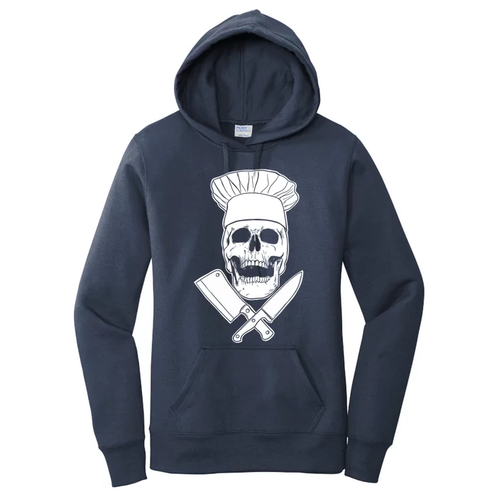 Chef Skull And Crossbones Knives Funny Culinary Chef Gift Women's Pullover Hoodie