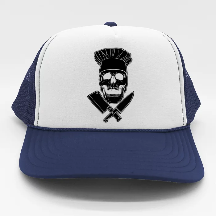 Chef Skull And Crossbones Knives Funny Culinary Chef Gift Trucker Hat