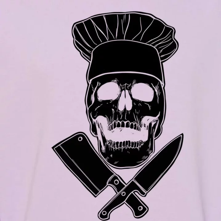 Chef Skull And Crossbones Knives Funny Culinary Chef Gift Garment-Dyed Sweatshirt