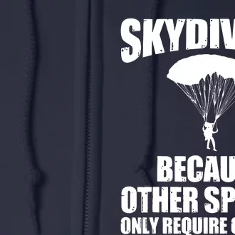 Cool Skydiving Art For Men Women Skydive Parachute Skydiver Full Zip Hoodie