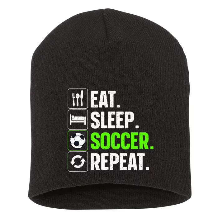 Cool Soccer Art For Women Team Sport Soccer Player Short Acrylic Beanie