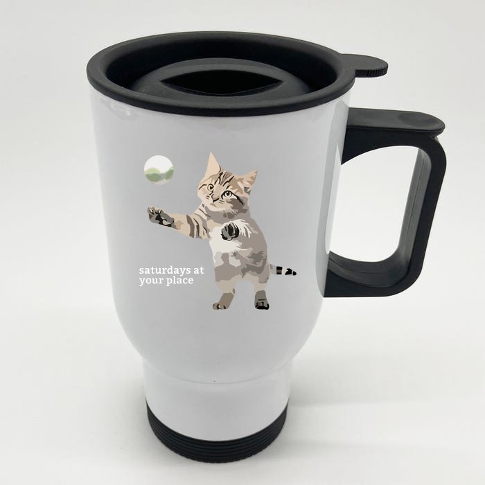 Cat Saturday At Your Place Front & Back Stainless Steel Travel Mug