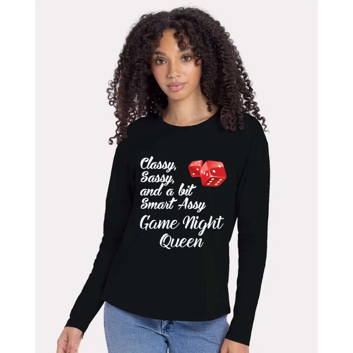 Classy Sassy And A Bit Smart Assy Game Night Queen Funny Womens Cotton Relaxed Long Sleeve T-Shirt