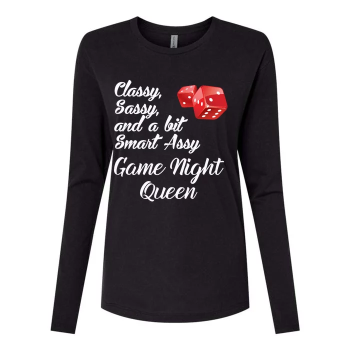 Classy Sassy And A Bit Smart Assy Game Night Queen Funny Womens Cotton Relaxed Long Sleeve T-Shirt