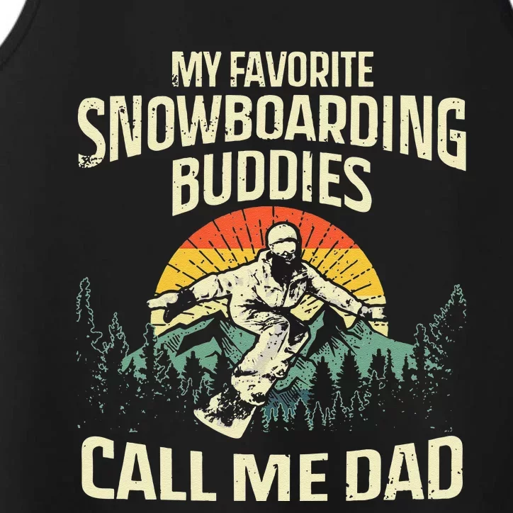 Cool Snowboarding Art Dad Father Snowboard Snowboarder Performance Tank