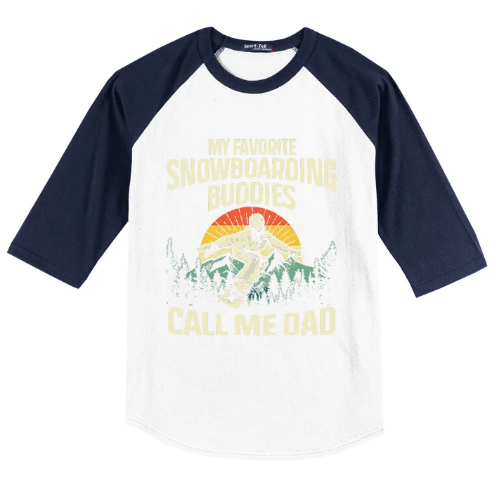 Cool Snowboarding Art Dad Father Snowboard Snowboarder Baseball Sleeve Shirt