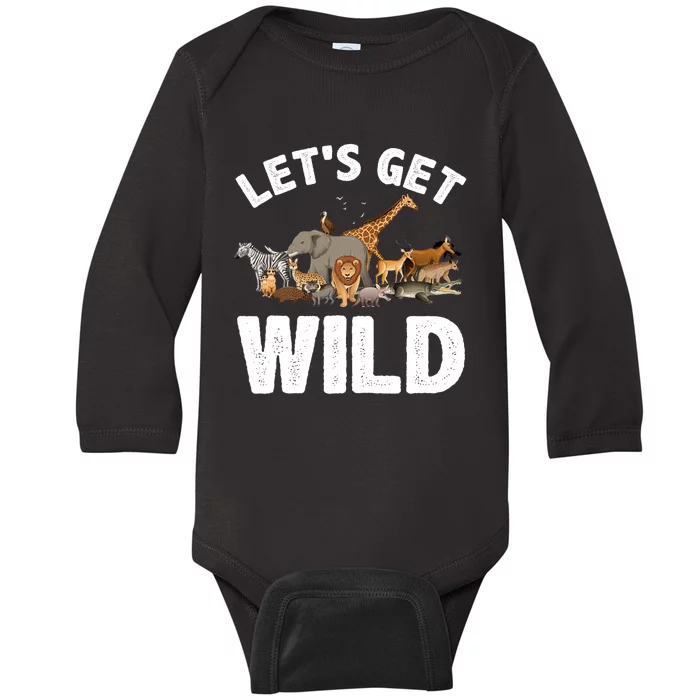 Cool Safari Animal For Men Women Zoo Jungle Wildlife Lover Baby Long Sleeve Bodysuit