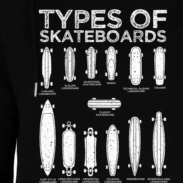 Cool Skateboard Art For Skateboarding Lovers Womens Funnel Neck Pullover Hood