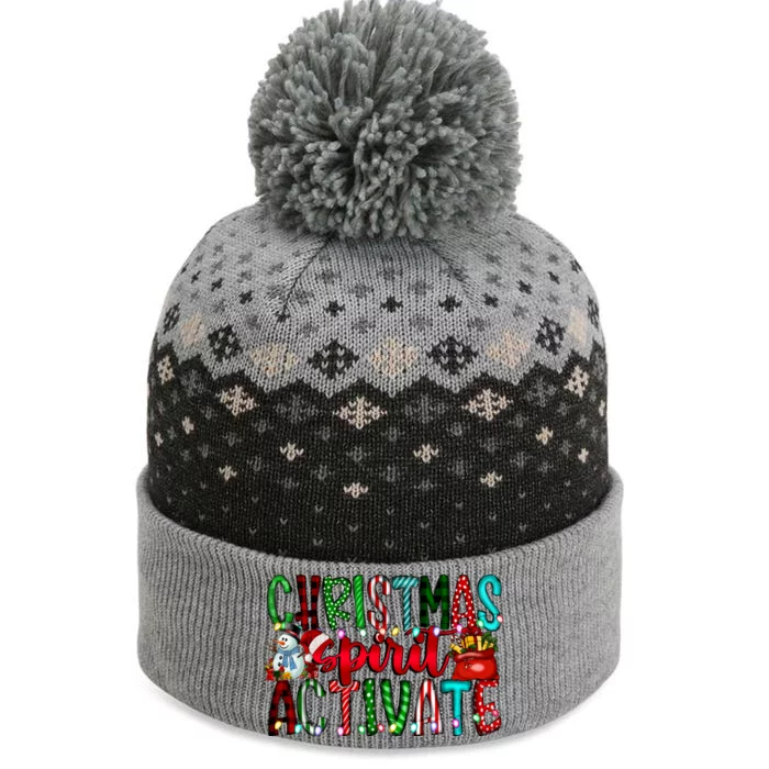 Christmas Spirit Activate Funny Christmas Xmas The Baniff Cuffed Pom Beanie