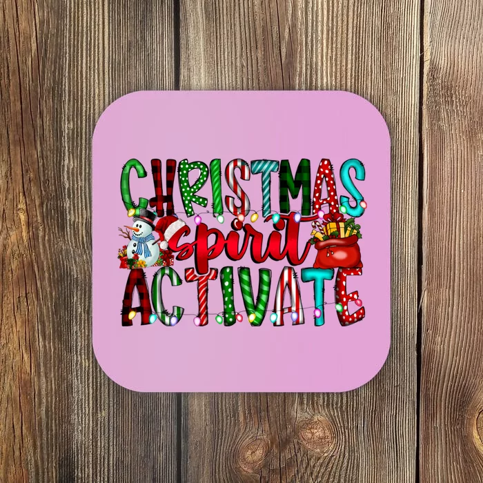 Christmas Spirit Activate Funny Christmas Xmas Coaster