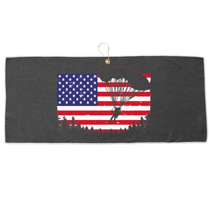 Cool Skydiving Art Men Women Skydiver American Flag Skydive Large Microfiber Waffle Golf Towel