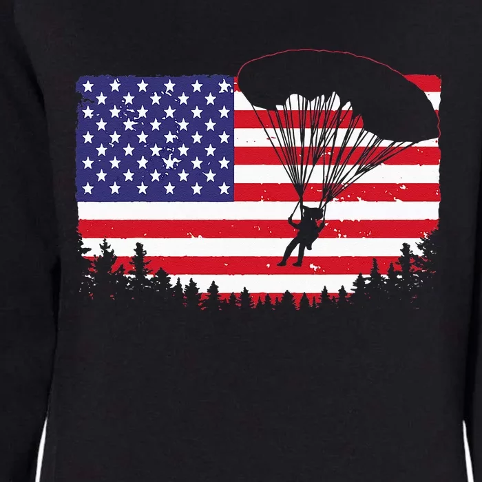 Cool Skydiving Art Men Women Skydiver American Flag Skydive Womens California Wash Sweatshirt