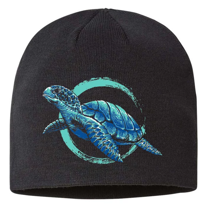 Cute Sea Animal Lover Ocean Pet Owner Gift Aquarium Turtle 8 1/2in Sustainable Knit Beanie