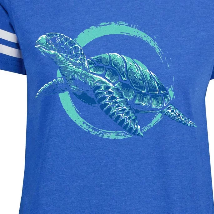 Cute Sea Animal Lover Ocean Pet Owner Gift Aquarium Turtle Enza Ladies Jersey Football T-Shirt