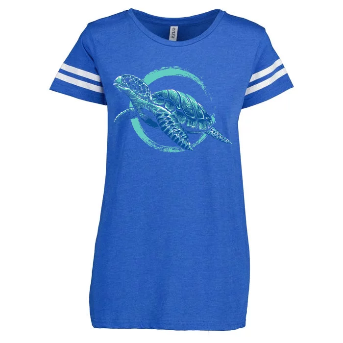 Cute Sea Animal Lover Ocean Pet Owner Gift Aquarium Turtle Enza Ladies Jersey Football T-Shirt